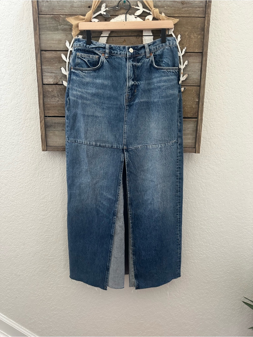 Reformation Tazz Maxi denim jean skirt long length size 28 NWT